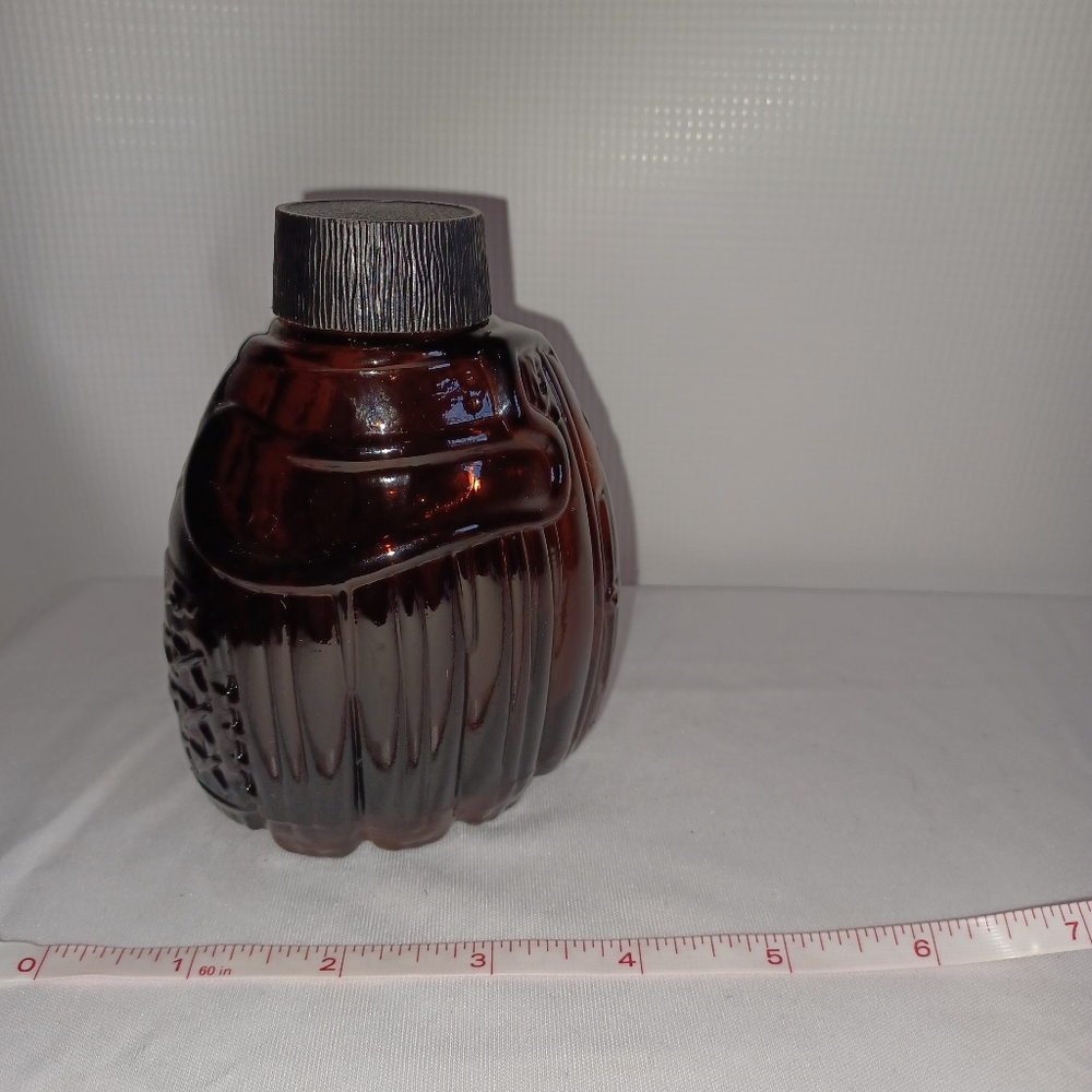 Avon Vintage Collectors Fielders Choice 70s Brown Glass Baseball Glove Decanter - Picture 3 of 6